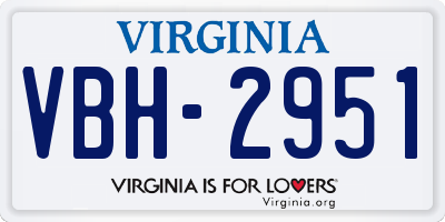 VA license plate VBH2951