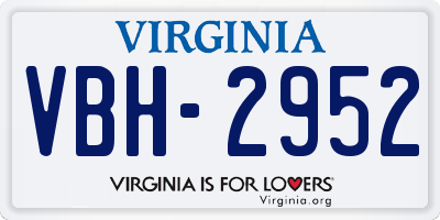 VA license plate VBH2952