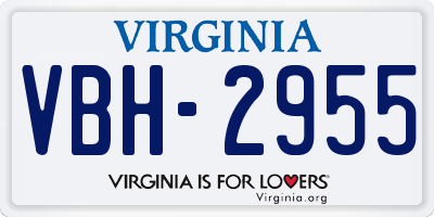VA license plate VBH2955
