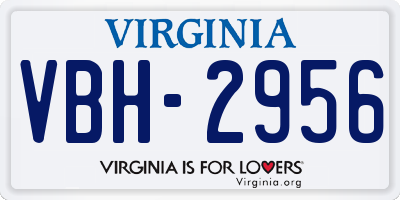VA license plate VBH2956