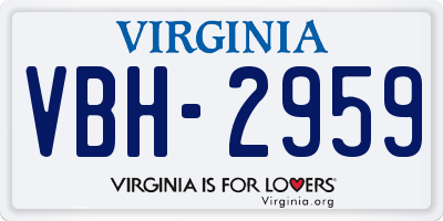 VA license plate VBH2959