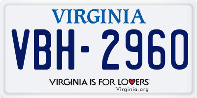 VA license plate VBH2960