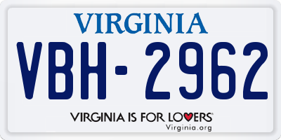 VA license plate VBH2962