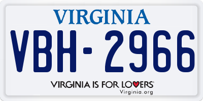VA license plate VBH2966