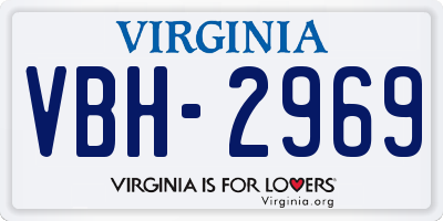 VA license plate VBH2969