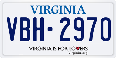 VA license plate VBH2970