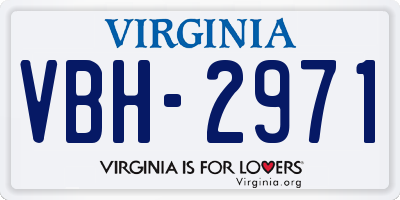 VA license plate VBH2971