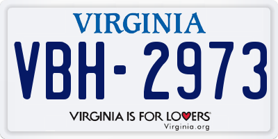 VA license plate VBH2973