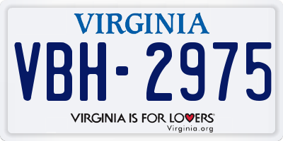VA license plate VBH2975