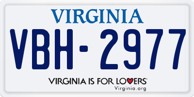 VA license plate VBH2977