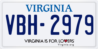 VA license plate VBH2979