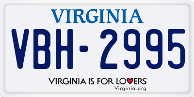 VA license plate VBH2995