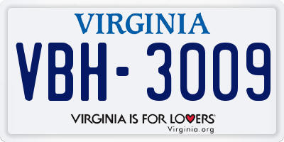 VA license plate VBH3009