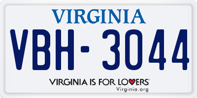 VA license plate VBH3044