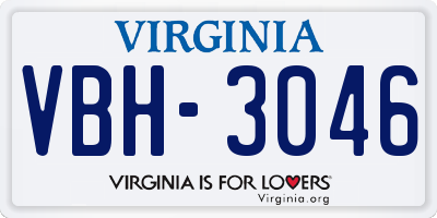 VA license plate VBH3046