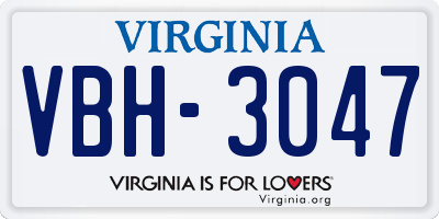 VA license plate VBH3047