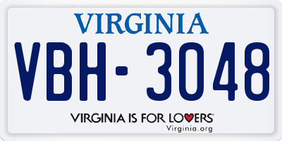 VA license plate VBH3048