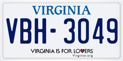 VA license plate VBH3049