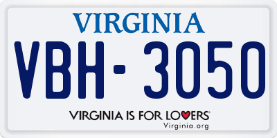 VA license plate VBH3050