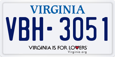 VA license plate VBH3051