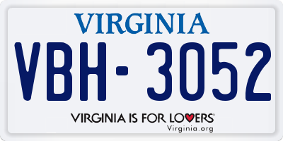 VA license plate VBH3052