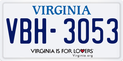 VA license plate VBH3053