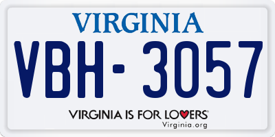 VA license plate VBH3057