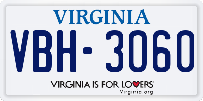 VA license plate VBH3060