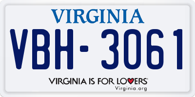 VA license plate VBH3061
