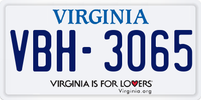 VA license plate VBH3065