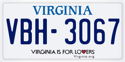 VA license plate VBH3067