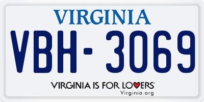 VA license plate VBH3069