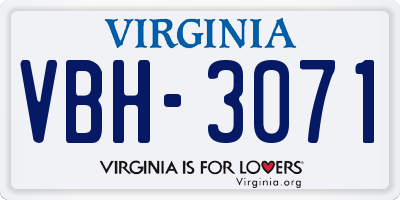 VA license plate VBH3071