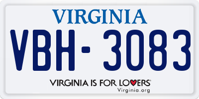 VA license plate VBH3083