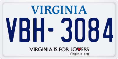 VA license plate VBH3084