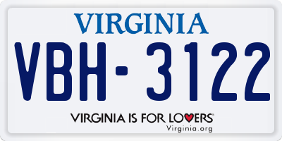VA license plate VBH3122