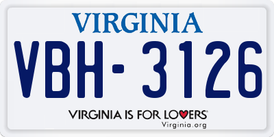 VA license plate VBH3126