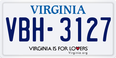 VA license plate VBH3127