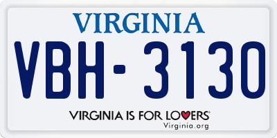 VA license plate VBH3130