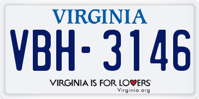 VA license plate VBH3146