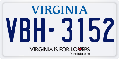 VA license plate VBH3152