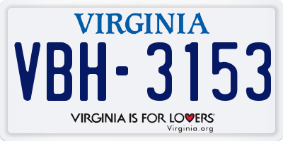 VA license plate VBH3153