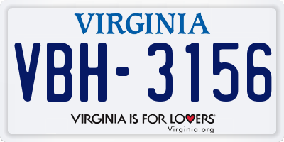 VA license plate VBH3156