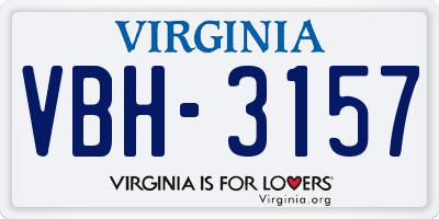 VA license plate VBH3157