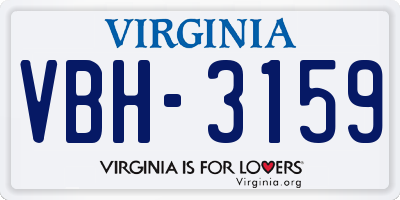 VA license plate VBH3159