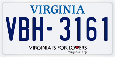 VA license plate VBH3161