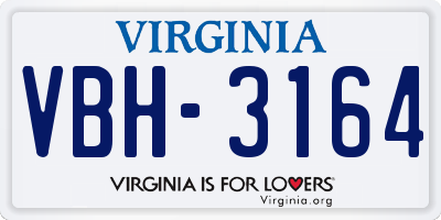 VA license plate VBH3164