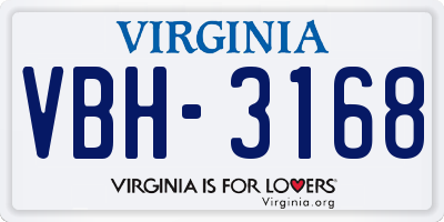 VA license plate VBH3168