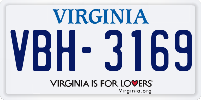 VA license plate VBH3169