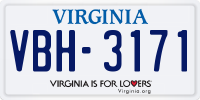VA license plate VBH3171